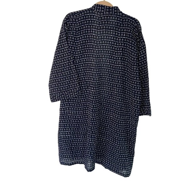 Gray Market Womens Robe Black White One Size Kako Block Printed Pure Cotton NWT - Picture 2 of 15